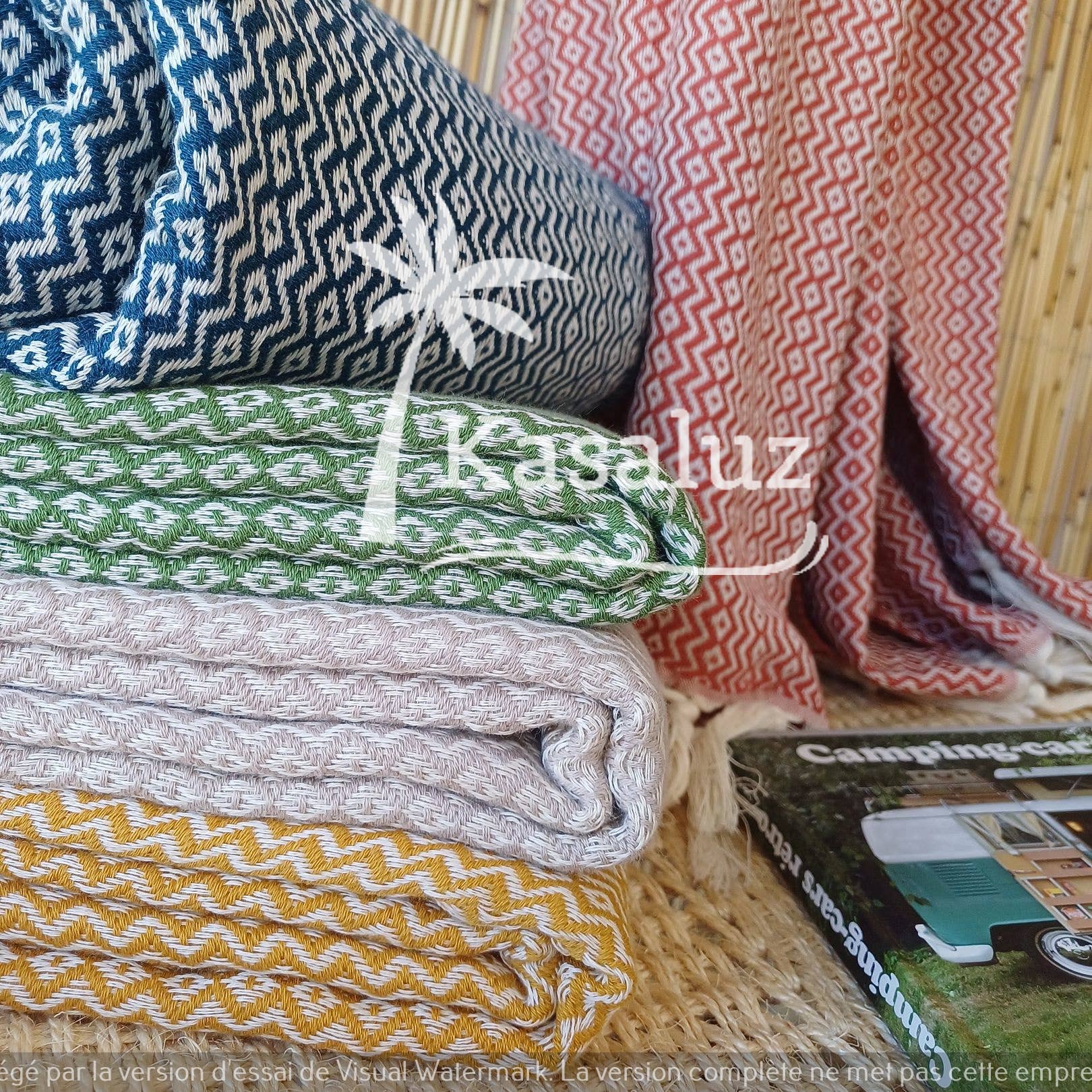 Fouta-Strandtuch Ronda – Entenblau – Oeko‑Tex‑Standard‑zertifiziert