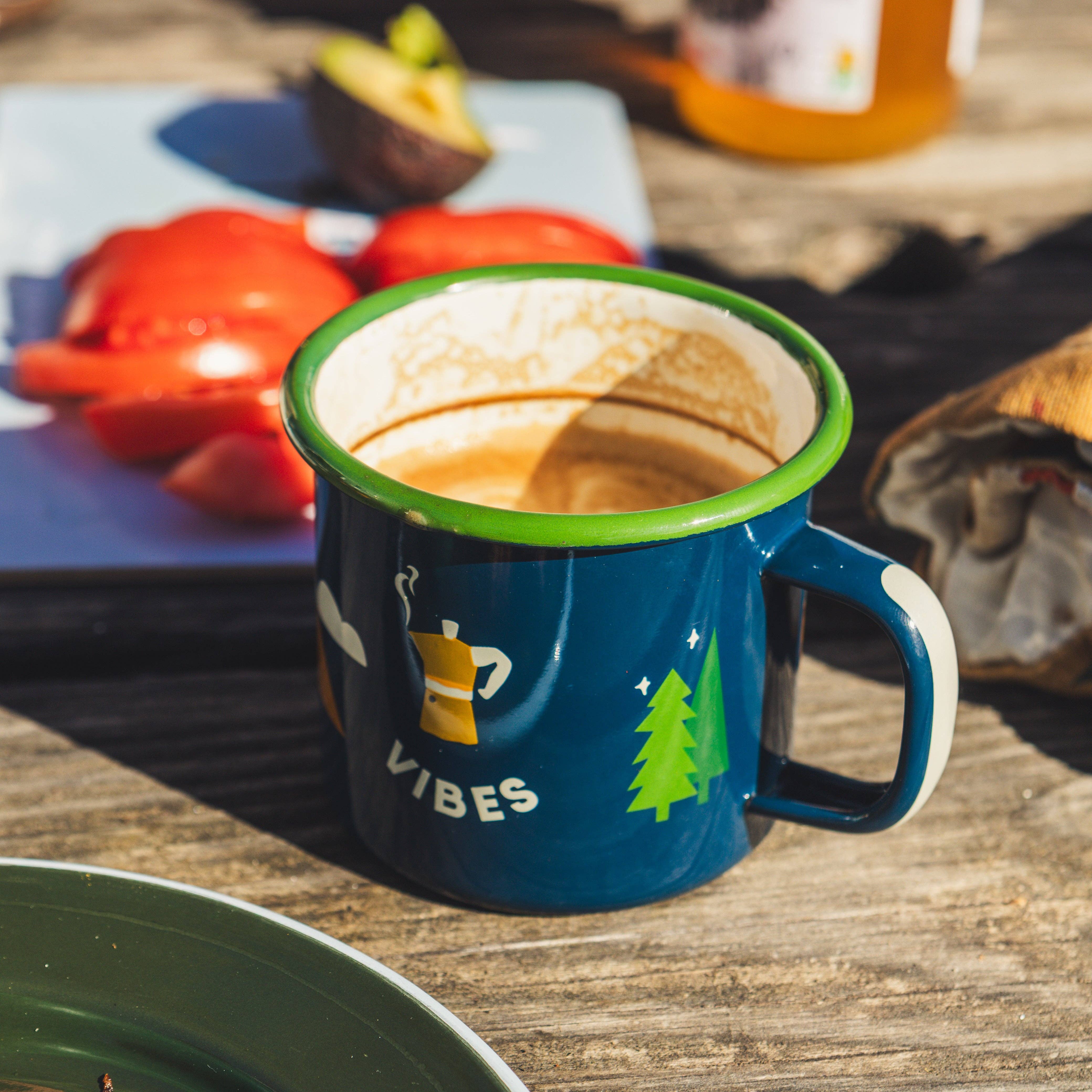 Emaille Tasse Camp Vibes