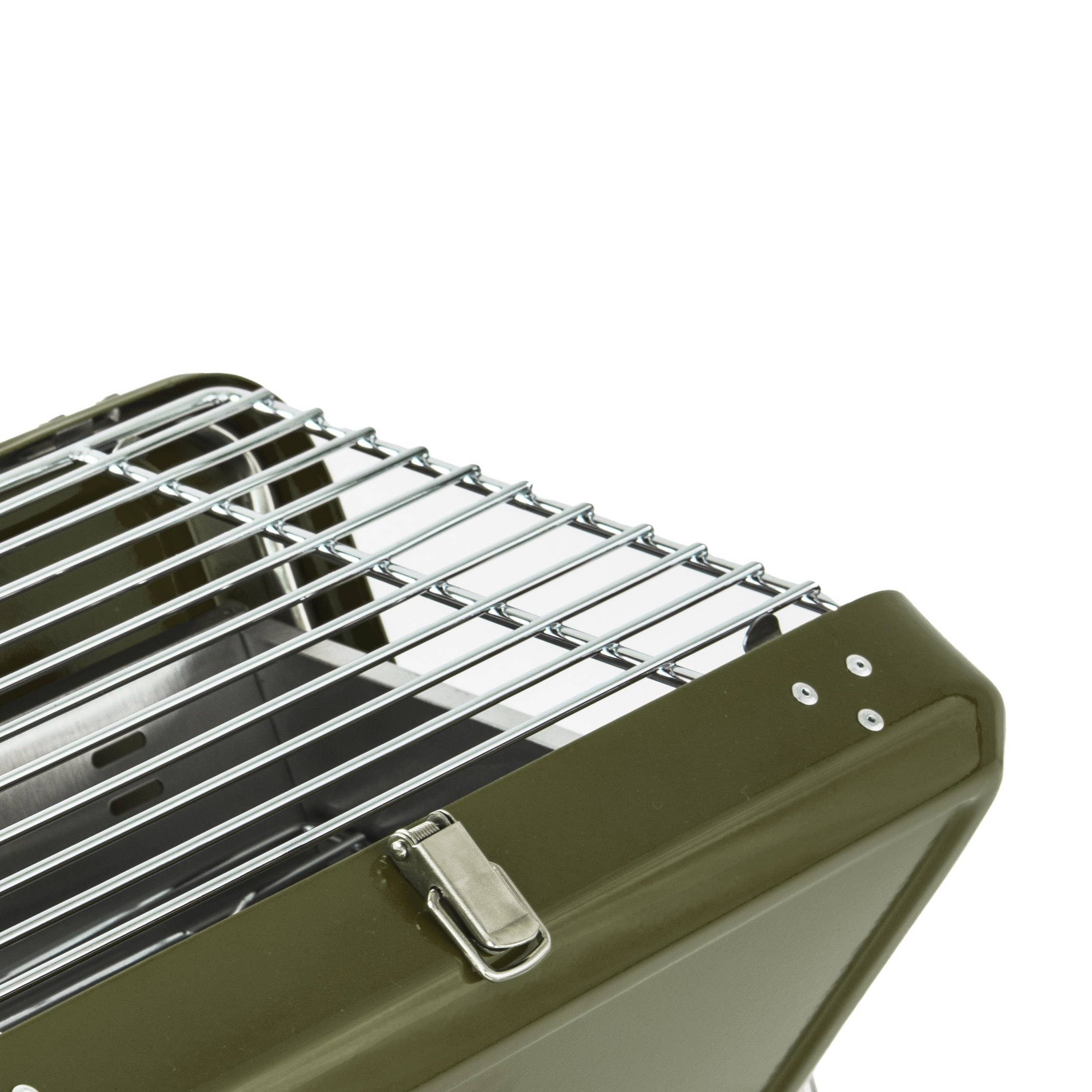 KIKIRIKIT Tragbarer zusammenklappbarer Holzkohlegrill in Jagdgrün