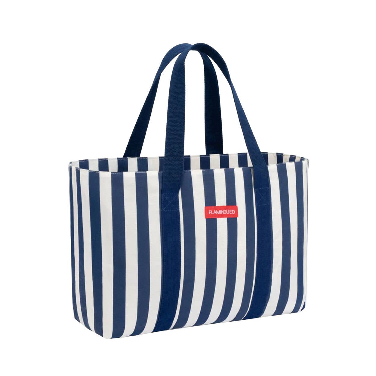 Große blaue Strandtasche mit Reißverschluss