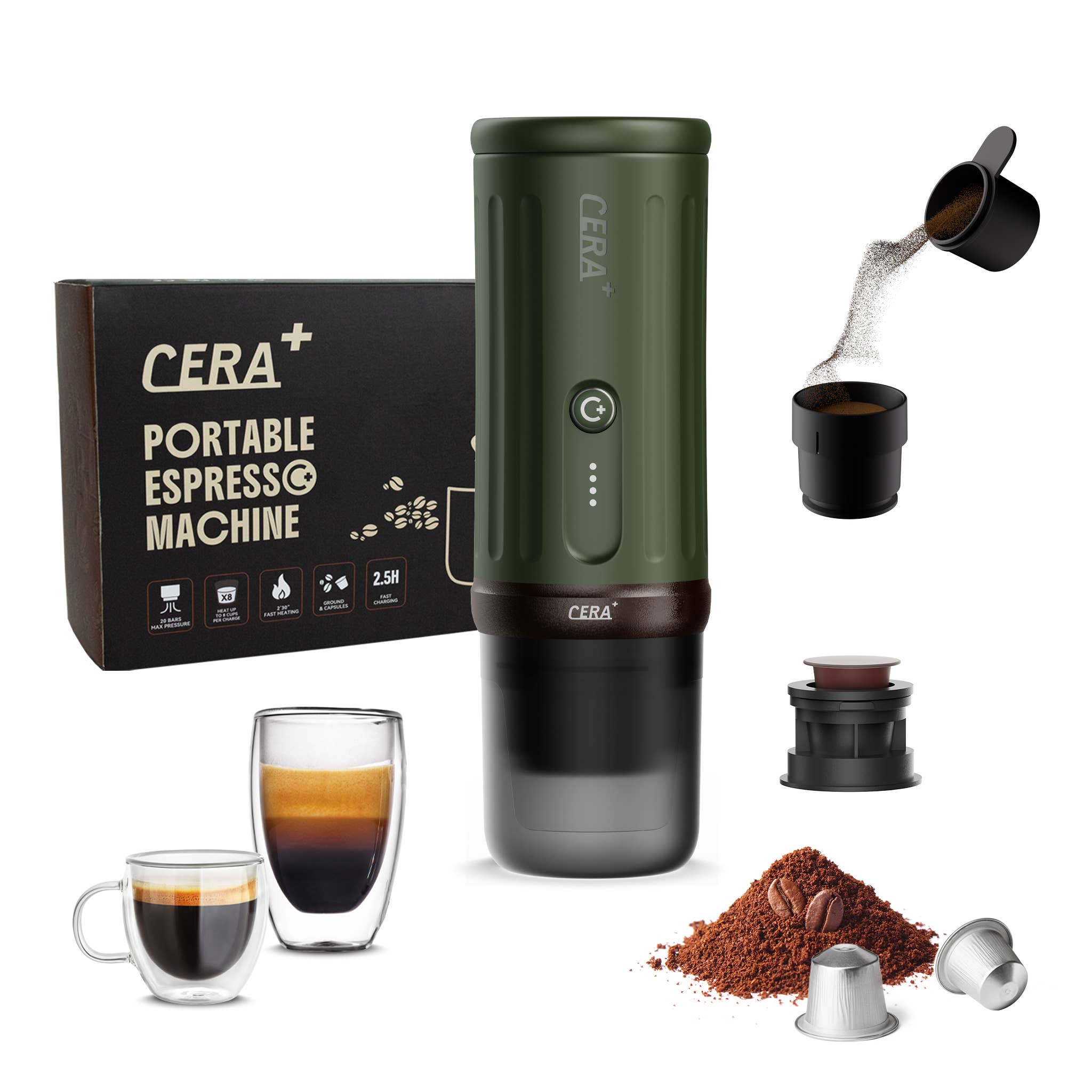 Cerapresso – Tragbare Espressomaschine – Grün