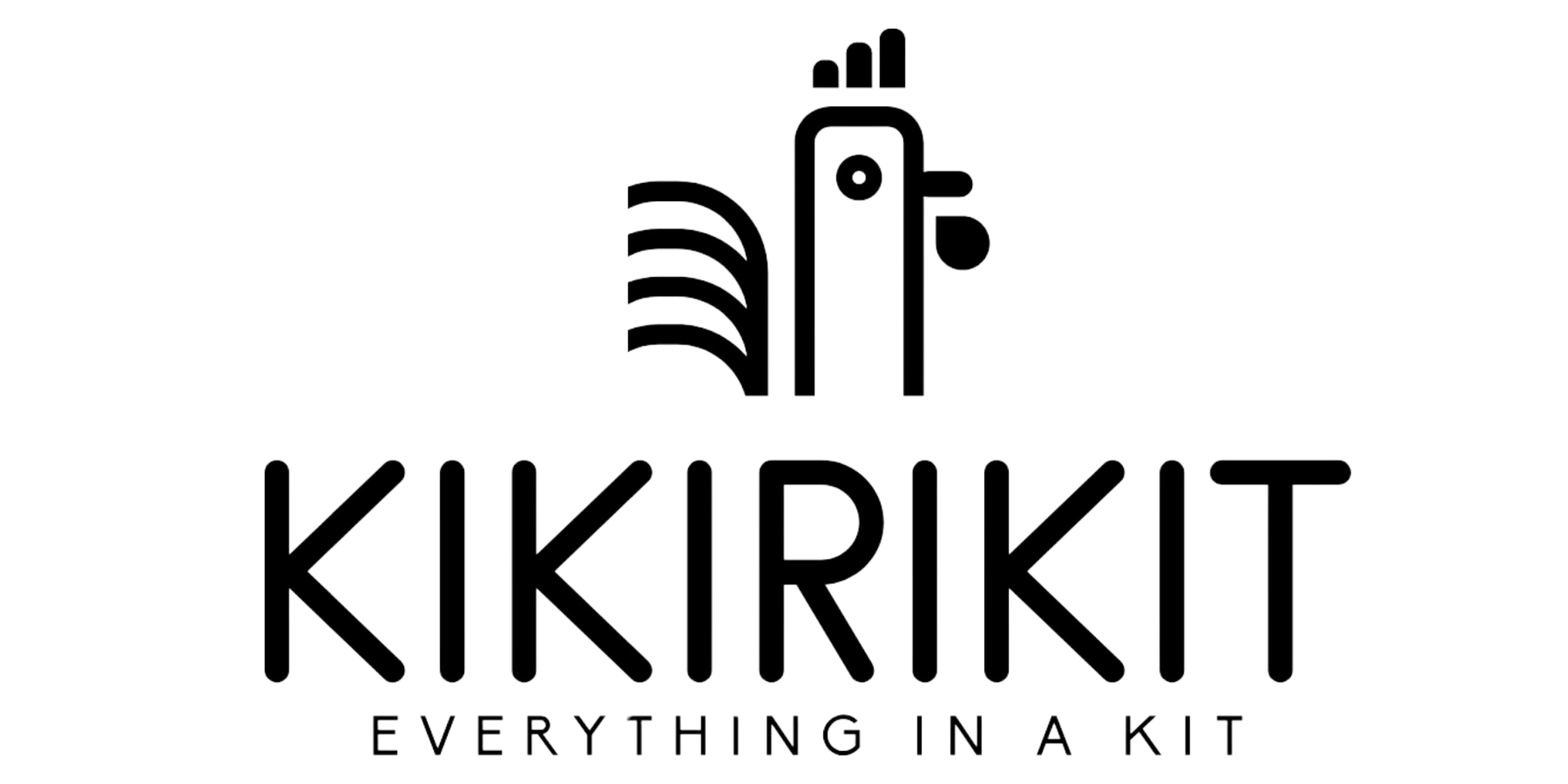 KIKIRIKIT Tragbarer Klapp-Grill mit Holzkohle, Schwarz