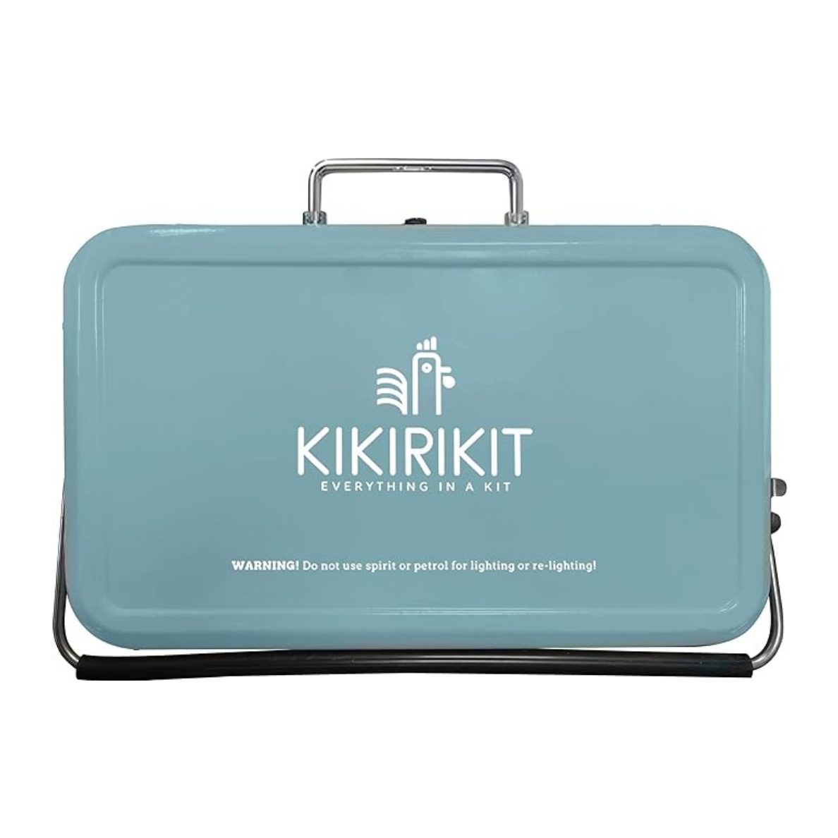 Basic Kit Tragbarer, faltbarer, türkisfarbener Holzkohlegrill