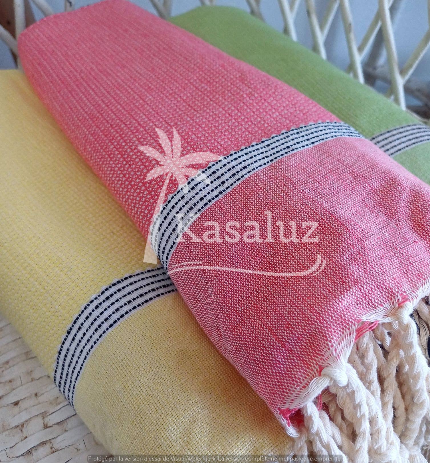 Fouta Bohemia Blau-Grau Honigwabe 100 % Baumwolle