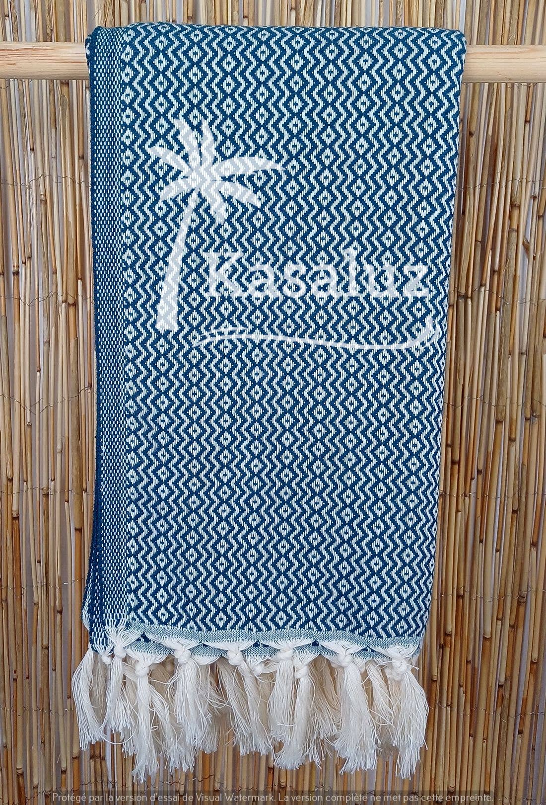 Fouta-Strandtuch Ronda – Entenblau – Oeko‑Tex‑Standard‑zertifiziert