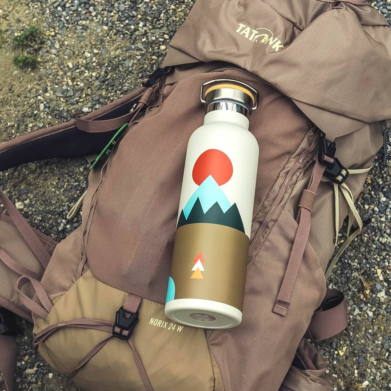 Isolierte Flasche Geo Montagne
