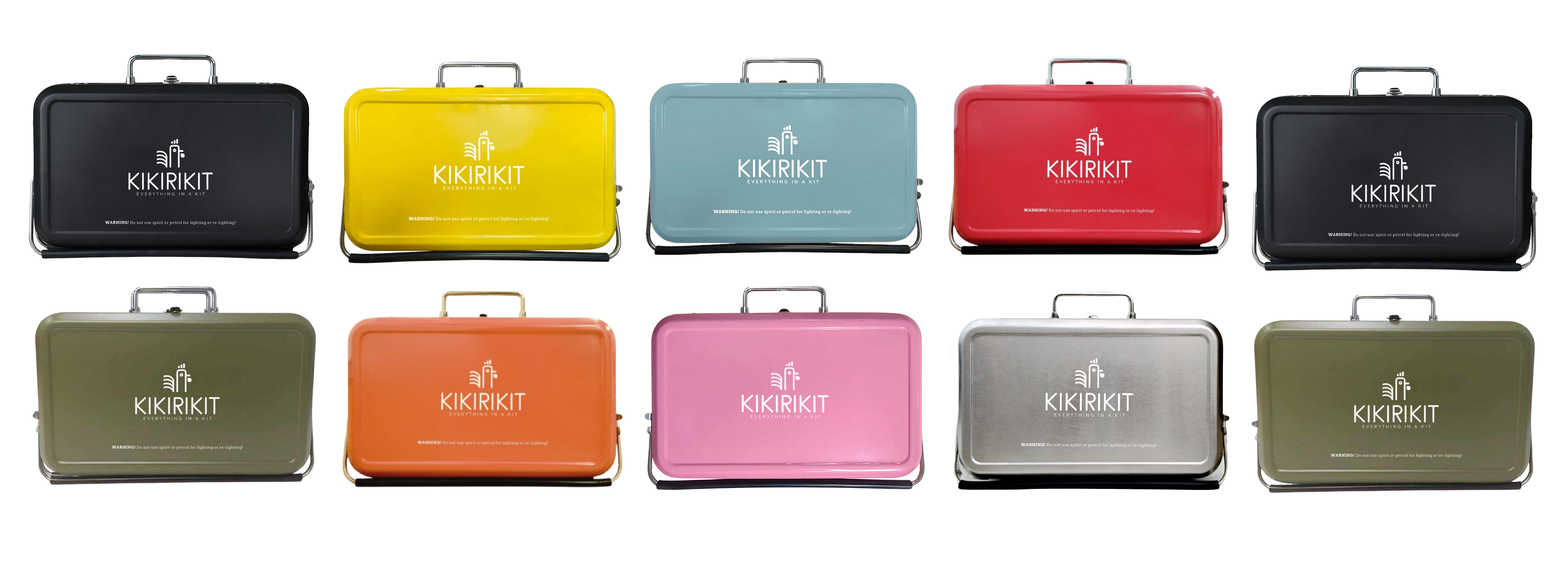 KIKIRIKIT Tragbarer klappbarer Grill Basic Kit in Grau