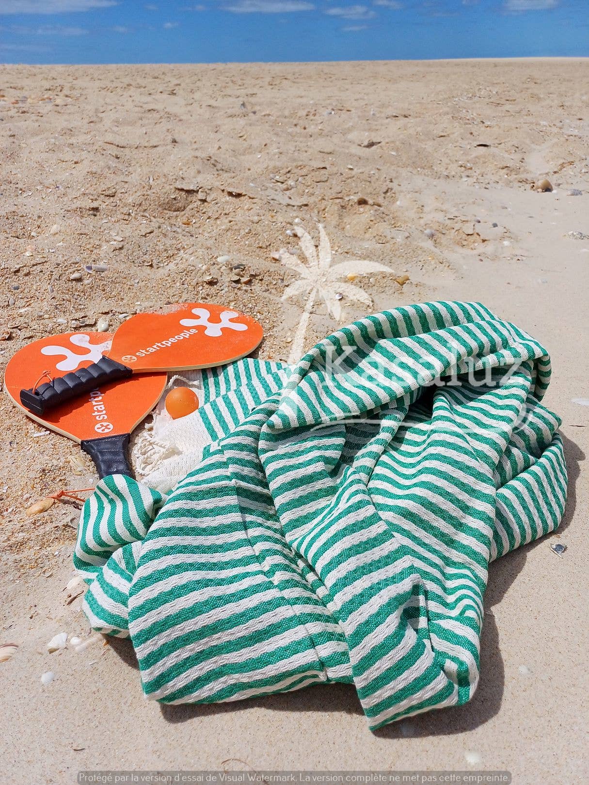 Fouta Atlántico Curry aus 100% Baumwolle mit Bienenwabe