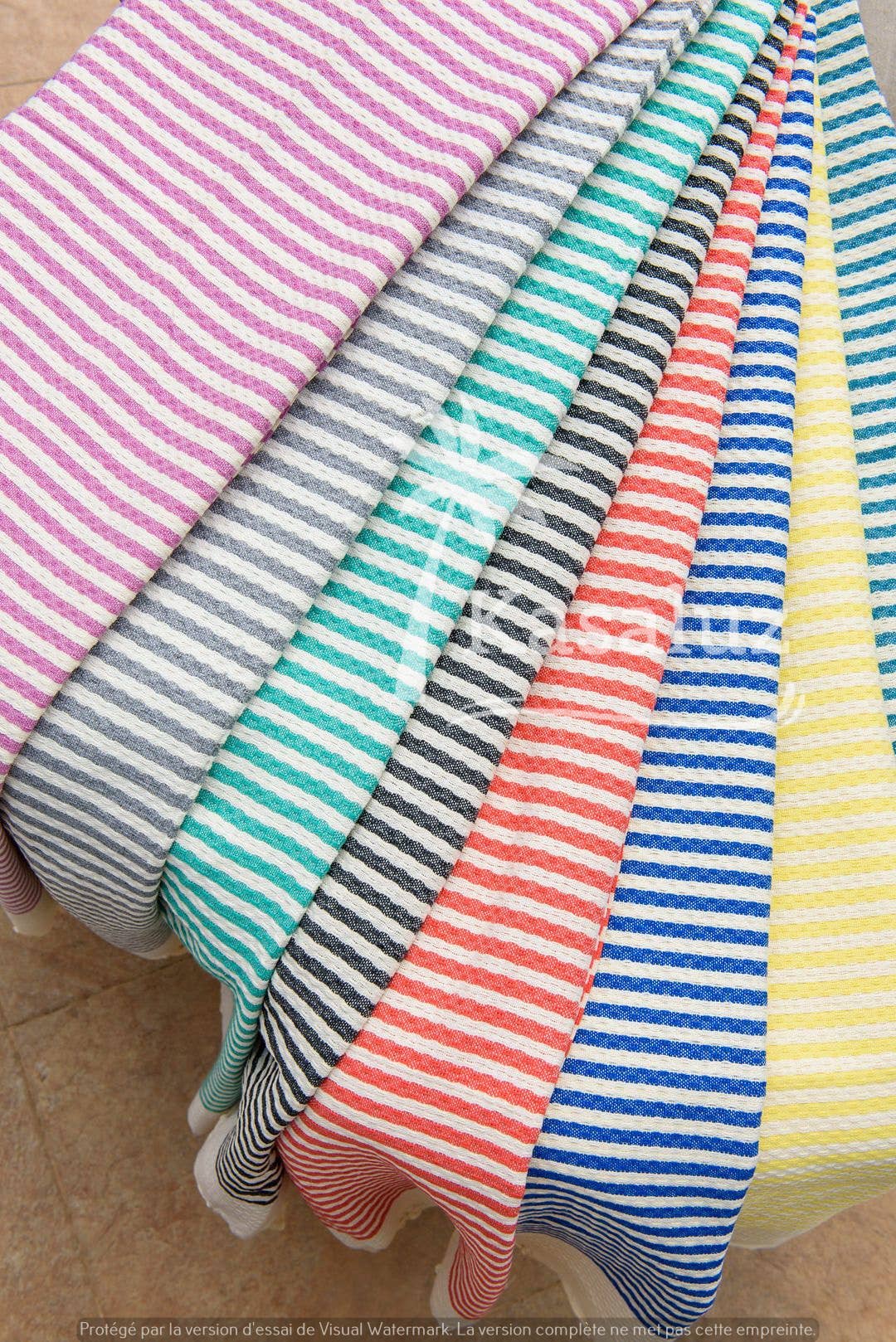 Fouta Atlántico Curry aus 100% Baumwolle mit Bienenwabe